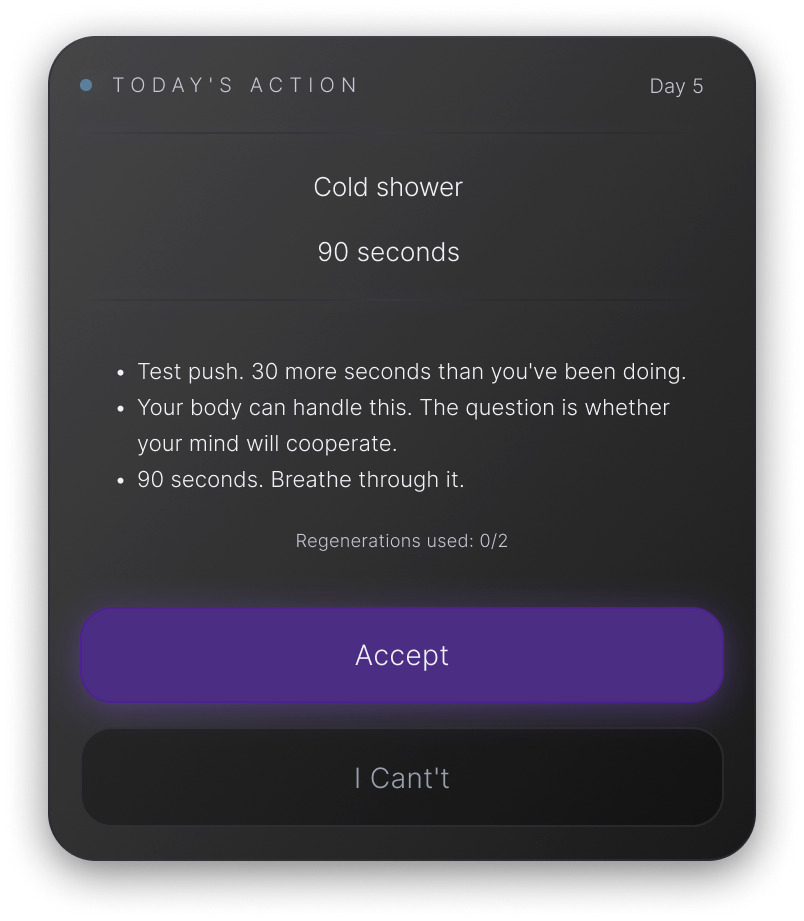 Action card example